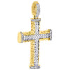 10K Yellow Gold Genuine Round Diamond Rope Cross Mens 2.2" Pendant Charm 1.70 Ct