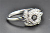 Black Solitaire Diamond Engagement Ring 10K White Gold Round Cut Swivel 0.32 Ct