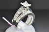 Diamond Bridal Set 14K White Gold Engagement Ring Wedding Band 2 Ct Channel Set