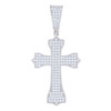 925 Sterling Silver Moissanite Religious Charm Budded Cross Pendant 1.31 CT