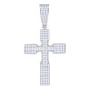 925 Sterling Silver Moissanite Religious Charm Bar Budded Cross Pendant 1.34 CT