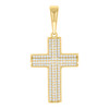 Yellow Gold Plated Moissanite Religious Charm Groove Latin Cross Pendant 3/4 CT