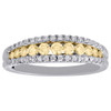 14K White Gold Natural Yellow Diamond Wedding Band Anniversary Ring 0.50 Ct.