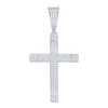 925 Sterling Silver Moissanite Religious Charm Step Edge Dome Cross Pendant 1 CT