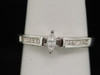Solitaire Marquise Diamond Engagement Ring 14K White Gold Princess Cut 1/4 Ct