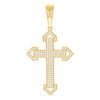 925 Yellow Gold Plated Moissanite Religious Geometric Pointed Cross Pendant 1 CT