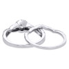 14K White Gold Solitaire Diamond Bridal Set Bypass Engagement Ring + Band 1 Ct.