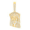 Yellow Gold Plated Moissanite Mens Religious Head Charm Jesus Face Pendant 1 CT