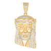 Yellow Gold Plated Moissanite Men's Religious Head Charm Jesus Face Pendant 2 CT