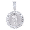 925 Sterling Silver Moissanite Cuban Medallion Head Jesus Face Pendant 0.69 CT