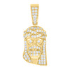 925 Yellow Gold Plated Moissanite Religious Head Charm Jesus Face Pendant 2/5 CT