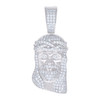 925 Sterling Silver Moissanite Religious Head Charm Jesus Face Pendant 3/4 CT