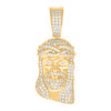 925 Yellow Gold Plated Moissanite Religious Head Charm Jesus Face Pendant 3/4 CT