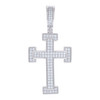 925 Sterling Silver Moissanite Religious Charm Domed Bar Cross Pendant 4/5 CT