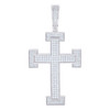 925 Sterling Silver Moissanite Religious Charm Domed Bar Cross Pendant 1.56 CT