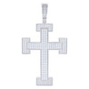 925 Sterling Silver Moissanite Religious Charm Domed Bar Cross Pendant 2.27 CT