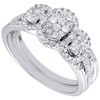 Diamond Wedding Bridal Set 3 Piece 14K White Gold Oval Engagement Ring 1/2 Tcw