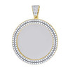 925 Yellow Gold Plated Moissanite Double Halo Photo Memory Frame Pendant 2.45 CT