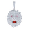 Sterling Silver Pink Moissanite Red Enamel Leo Zodiac Charm Lion Pendant 15 CT