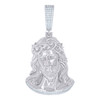 925 Sterling Silver Moissanite Religious Ivy Crown Jesus Face Pendant 1.36 CT
