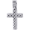 Diamond Pendant Mini Jesus Piece Cross .925 Charm 0.33 Ct with Moon-cut Chain