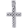 Diamond Pendant Mini Jesus Piece Cross .925 Charm 0.33 Ct with Moon-cut Chain