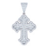 925 Sterling Silver Baguette Moissanite Charm 3D Pointed Cross Pendant 10.48 CT