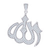 925 Sterling Silver Moissanite Islamic Symbol Charm Arabic Allah Pendant 0.96 CT