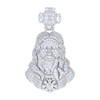 925 Sterling Silver Moissanite 3D Charm Maltese Cross Jesus Face Pendant 2.27 CT