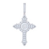 Sterling Silver Baguette Moissanite Iced Out Charm Pointed Cross Pendant 4.23 CT