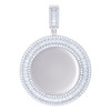 925 Sterling Silver Baguette Moissanite 3 Row Photo Memory Frame Pendant 8.69 CT