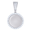 925 Sterling Silver Moissanite Prong Halo Charm Photo Memory Frame Pendant 2 CT