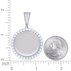 Sterling Silver Moissanite Prong Halo Charm Photo Memory Frame Pendant 3.74 CT