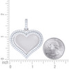 925 Sterling Silver Moissanite Double Heart Picture Memory Frame Pendant 3.76 CT