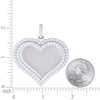925 Sterling Silver Moissanite Double Heart Picture Memory Frame Pendant 6.93 CT