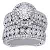 14K White Gold Diamond Wedding Bridal Set Matching Ring Antique Style 5.82 Ctw.