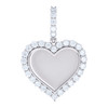 925 Sterling Silver Moissanite Prong Heart Picture Memory Frame Pendant 6.39 CT