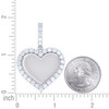 925 Sterling Silver Moissanite Prong Heart Picture Memory Frame Pendant 6.39 CT
