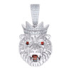 925 Sterling Silver Red Moissnaite Leo Zodiac Charm Roaring Lion Pendant 0.89 CT