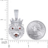 925 Sterling Silver Red Moissnaite Leo Zodiac Charm Roaring Lion Pendant 0.89 CT