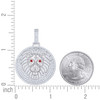 925 Sterling Silver Red Moissanite Leo Zodiac Medallion Lion Head Pendant 2.5 CT