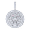 Sterling Silver Baguette Moissanite Leo Zodiac Medallion Lion Pendant 16.72 CT