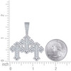 925 Sterling Silver Baguette Moissanite Halo Budded Triple Cross Pendant 3.36 CT