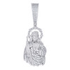 925 Sterling Silver Moissanite Iced Religious Saint Charm St. Jude Pendant 1 CT