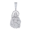 Sterling Silver Moissanite Iced Religious Saint Charm St. Jude Pendant 5.42 CT