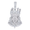 925 Sterling Silver Pear Moissanite Head King Crown Jesus Face Pendant 2.12 CT