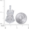 925 Sterling Silver Pear Moissanite Head King Crown Jesus Face Pendant 2.12 CT