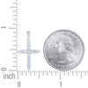 925 Sterling Silver Moissanite Religious Charm Small Latin Cross Pendant 3/5 CT