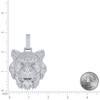 Yellow Gold Plated Green Moissanite Charm Roaring Tiger Head Pendant 14.43 CT