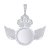 925 Sterling Silver Moissanite Angel Wings Picture Memory Frame Pendant 8.44 CT
